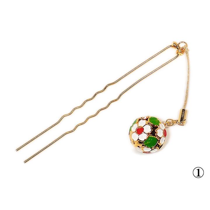 かんざし 簪 髪飾り 根付 鈴 桜 金 白 ピンク 赤 紫 日本製 むすびの カジュアル 小紋 紬 浴衣 お洒落 可愛い T956 Si T956 ロマン着物みやがわヤフーショップ 通販 Yahoo ショッピング