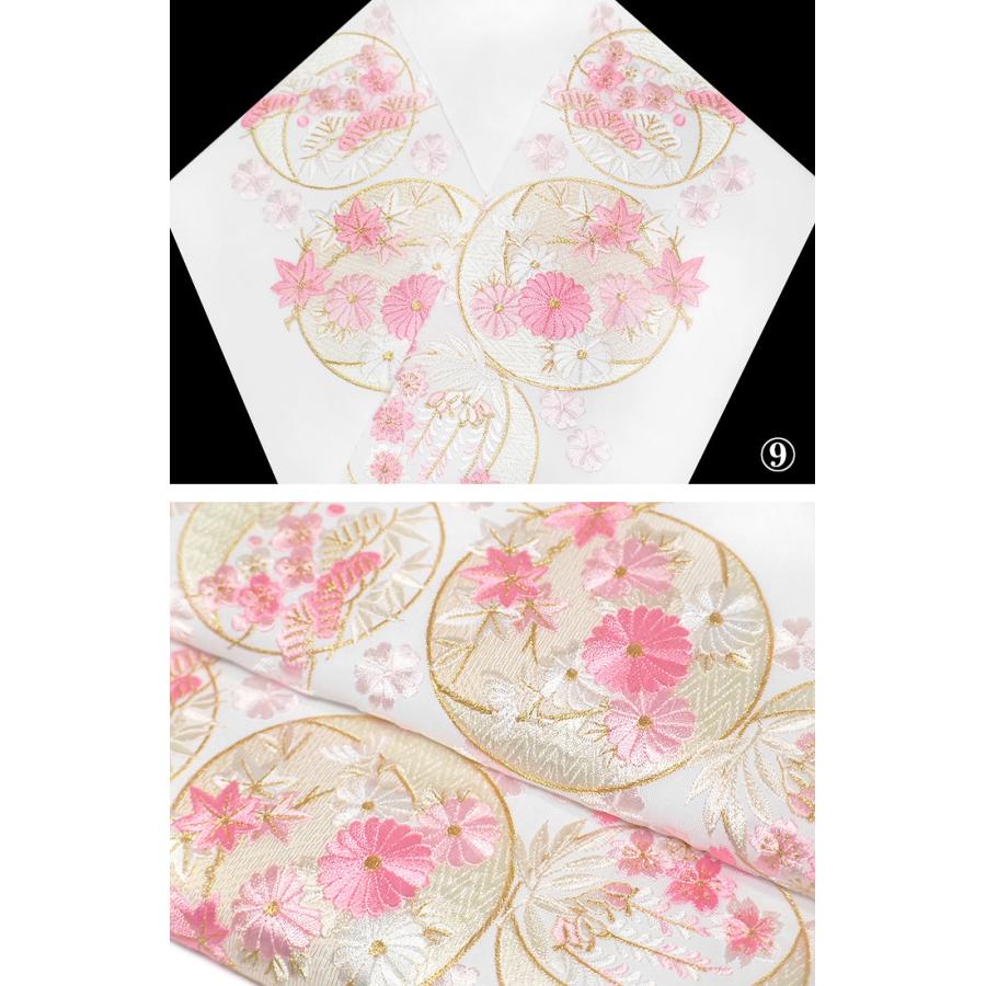 J35新品　正絹単衣　振袖長襦袢　扇模様　松竹梅刺繍半衿付き　居敷当てつき J35新品正絹単衣振袖長襦袢扇模様松竹梅刺繍半衿付き居敷当てつき