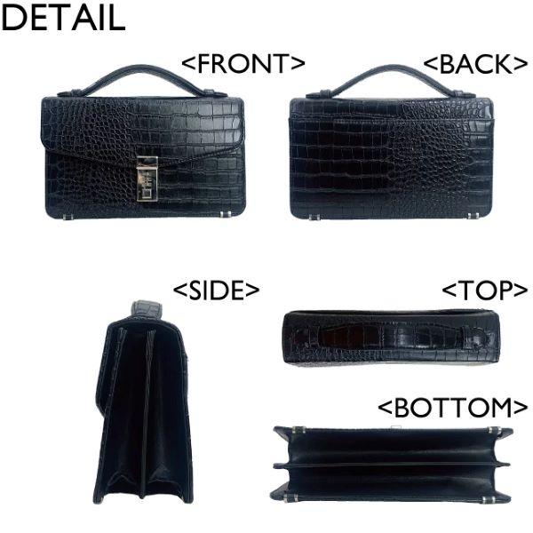 父の日 ギフト プレゼント セカンドバッグ メンズ ダイヤル式 クロコ調