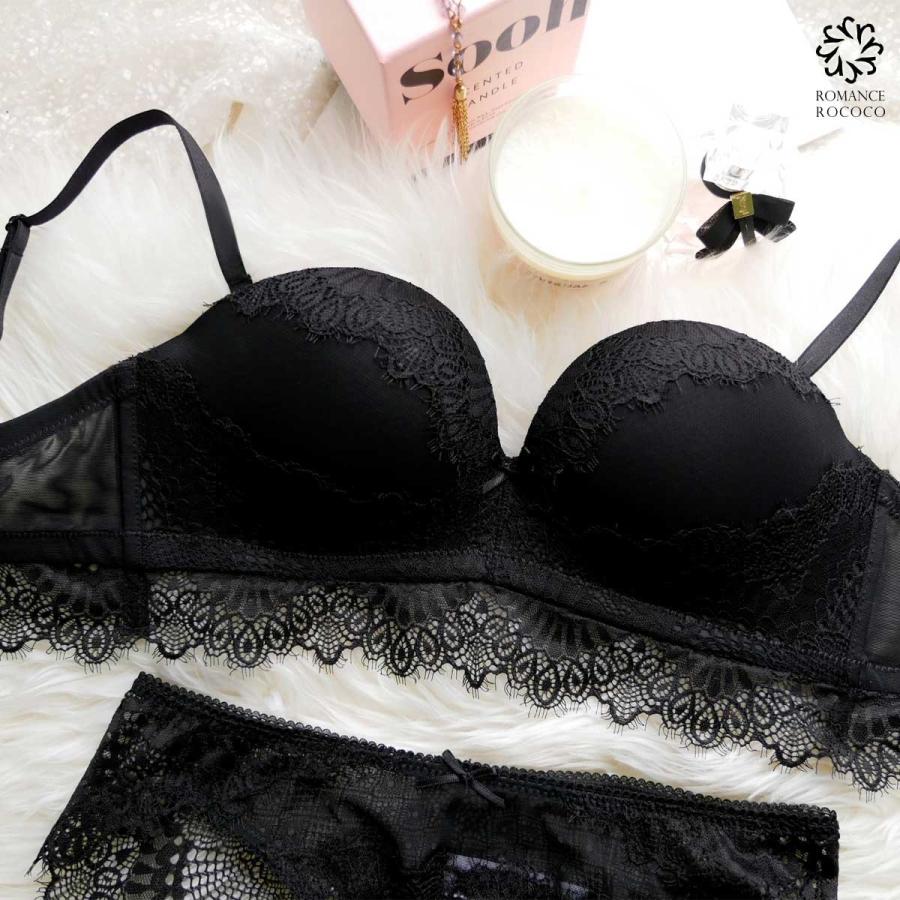 ラドーレ L'adoore ふっくらデコルテ ノンワイヤー ブラショーツセット ブラセット  ワイヤレスストラップレス モテ セクシー 透け レース下着 セット |  | 06