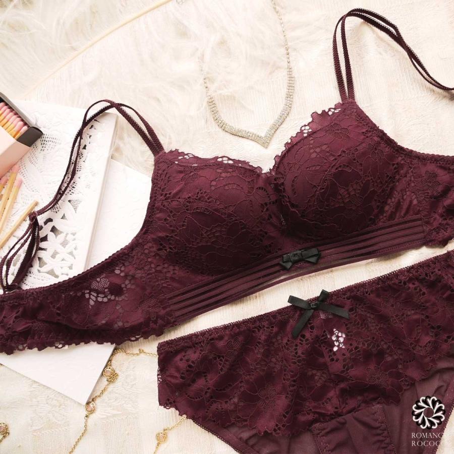 メール便可 ラドーレ L'adoore 痛くない 谷間 ノンワイヤー ブラショーツセット ブラセット  ワイヤレス ノーワイヤー モテ セクシー 透け レース下着 セット |  | 07