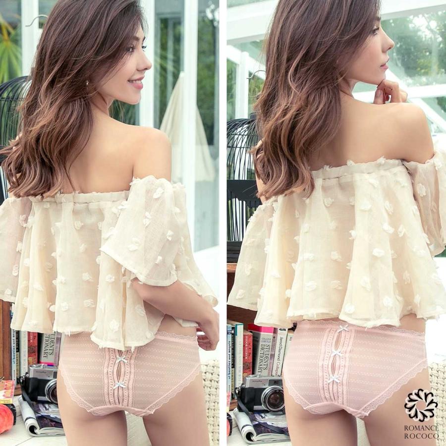 メール便可/ラドーレ(L'adoore) リボンバックオープンレースショーツ 穴あき セクシー バックスタイル ショーツ 総レースショーツ パンツ 締め付けない レーシー |  | 12