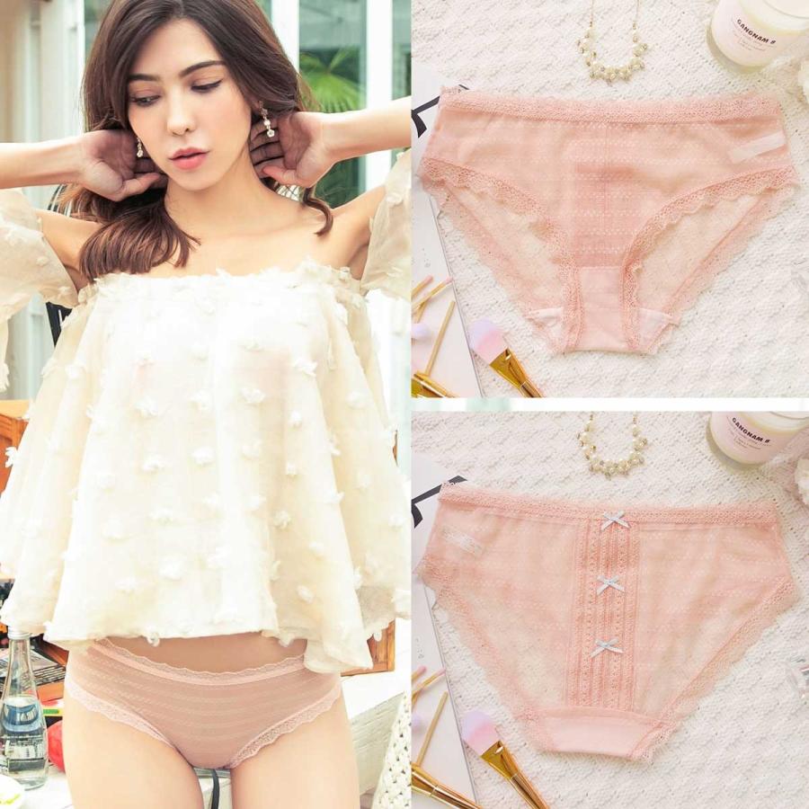 メール便可/ラドーレ(L'adoore) リボンバックオープンレースショーツ 穴あき セクシー バックスタイル ショーツ 総レースショーツ パンツ 締め付けない レーシー |  | 02