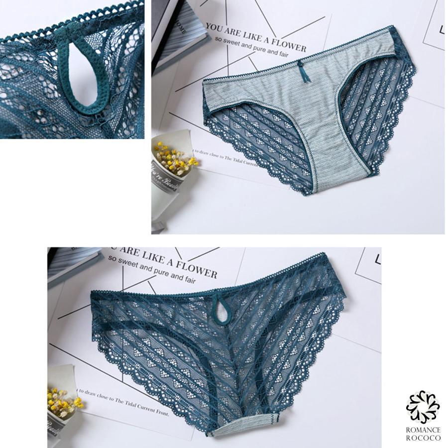 メール便可 ピンクディア PINK DEAR コットン レース ボーダー ショーツ ノーマル 綿 |  | 10