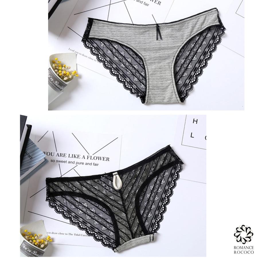 メール便可 ピンクディア PINK DEAR コットン レース ボーダー ショーツ ノーマル 綿 |  | 12