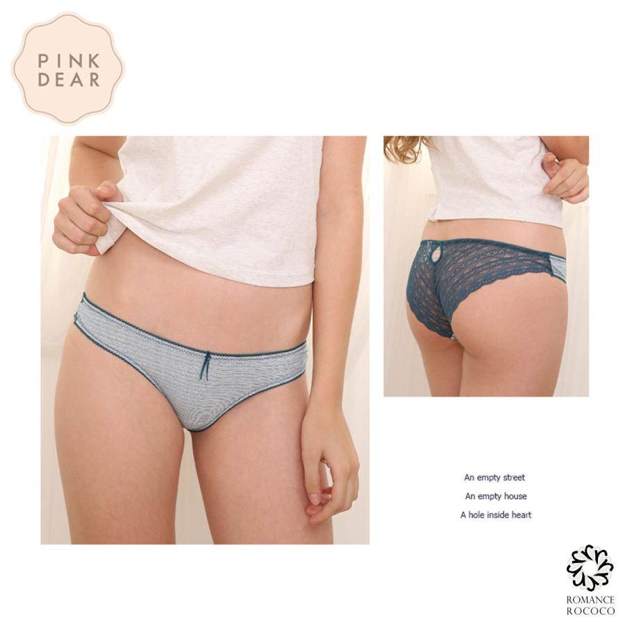 メール便可 ピンクディア PINK DEAR コットン レース ボーダー ショーツ ノーマル 綿 |  | 05