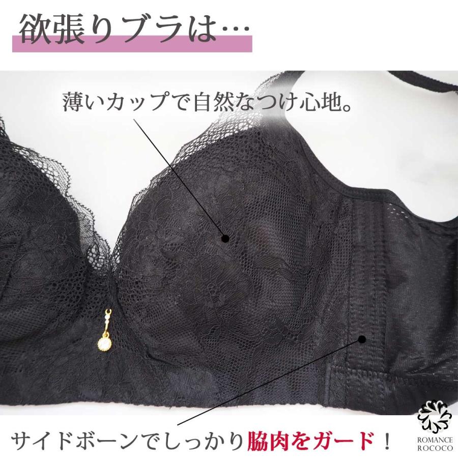 メール便可/ロマンスロココ(ROMANCEROCOCO) 欲張り 脇高ノンワイヤー ブラ 谷間 脇肉 脇高 背肉 贅肉 モテ セクシー レディース ブラジャー 下着女性 |  | 05