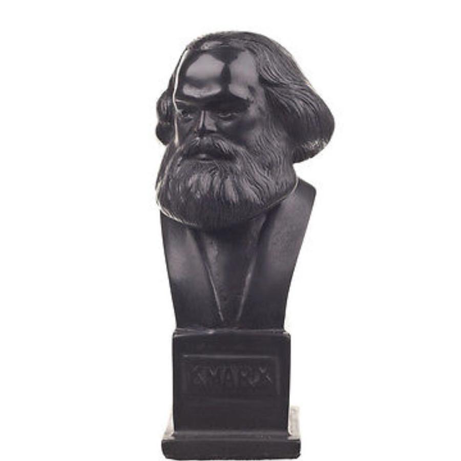 ドイツ哲学者 社会主義者 カール・マルクス ブラック・ストーン風胸像 