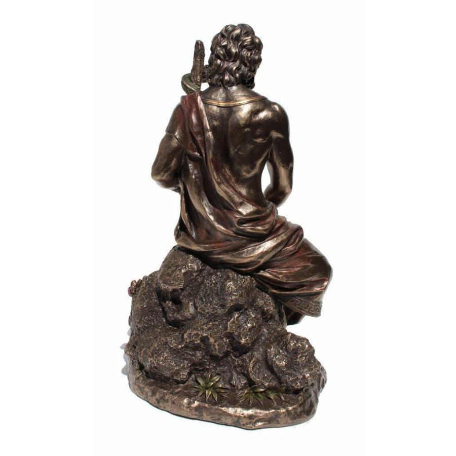 アスクレピオスの杖を持った医学の神 アウクレピオス ブロンズ風彫刻