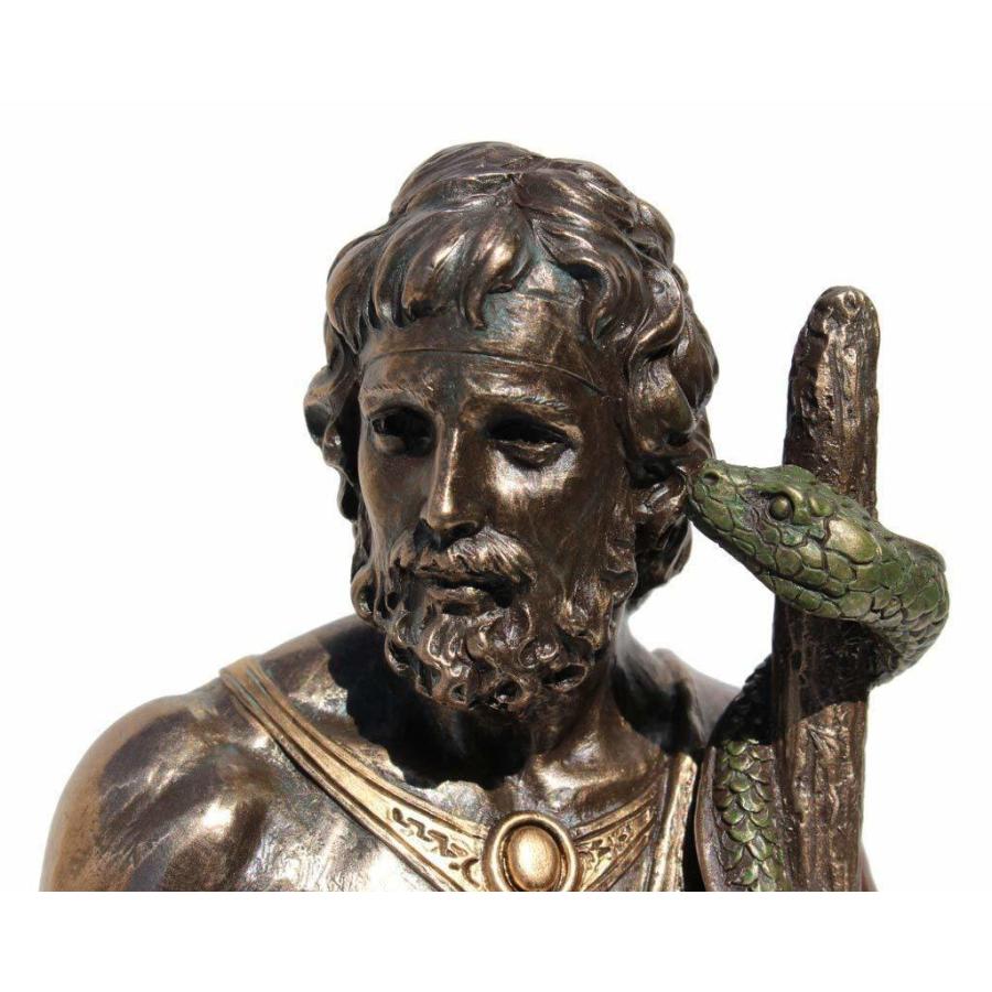 アスクレピオスの杖を持った医学の神 アウクレピオス ブロンズ風彫刻 彫像/ 医師免許 病院（輸入品 |  | 02