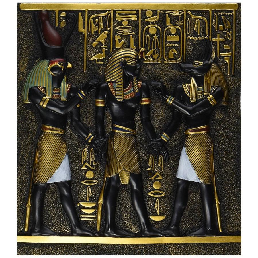 ホルス神 とアヌビス神の間に立つラムセス1世の壁画彫刻 彫像/ カイロ エジプト ピラミッド 神殿 王宮（輸入品 |  | 01