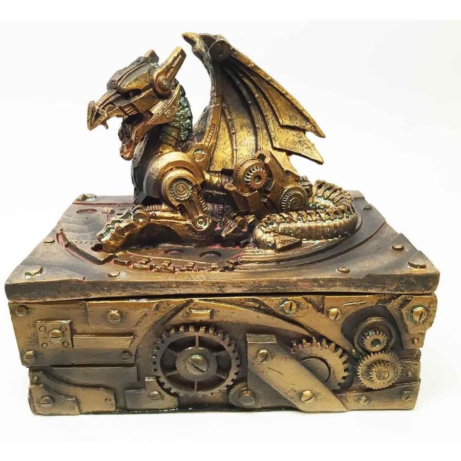 スチーム・パンク風 ドラゴンのフィギュアが付いた蓋のメカニカル