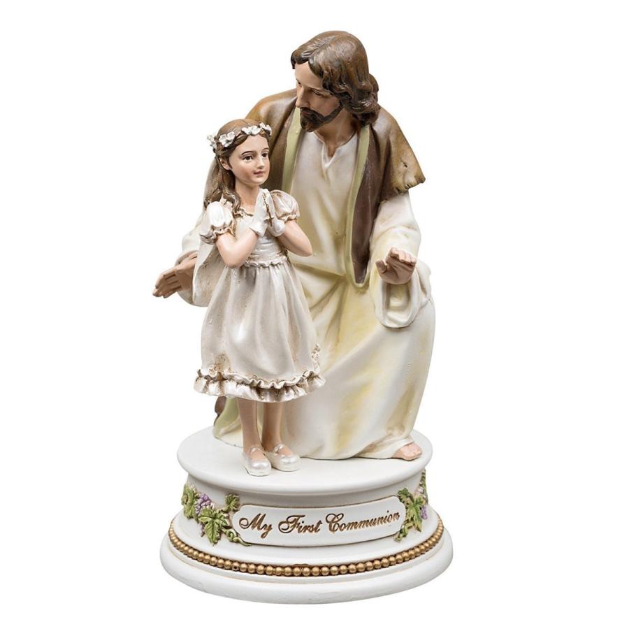 ローマン製 はじめての聖体拝領 イエスと少女 主の祈り 彫像置物 彫刻 最後の晩餐（輸入品） | 
