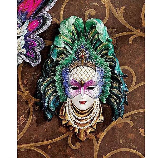 マルディ・グラ（告解の火曜日）ピーコック・プリンセス・グラウス・ウォール乙女のマスク仮面彫刻 彫像（輸入品｜romando