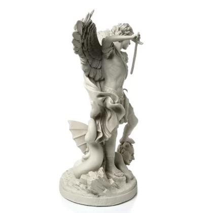 悪魔を倒す守護天使ミカエル 大理石風 彫像 彫刻/ カトリック 悪魔を倒す守護天使ミカエル 大理石風 彫像 彫刻/ カトリック