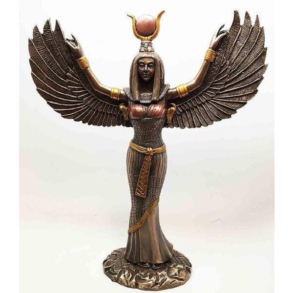 古代エジプト彫刻 羽を広げた女神 イシス神彫像 高さ30ｃｍ/ 書斎 ピラミッド スフィンクス ファラオ 記念品[輸入品