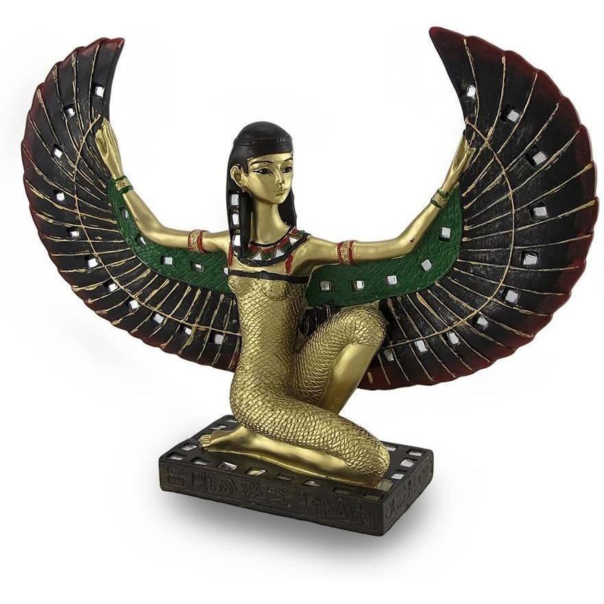 翼のある古代エジプトの女神 イシス神像 神話 彫刻置物 彫像 翼のある古代エジプトの女神 イシス神像 神話 彫刻置物 彫像