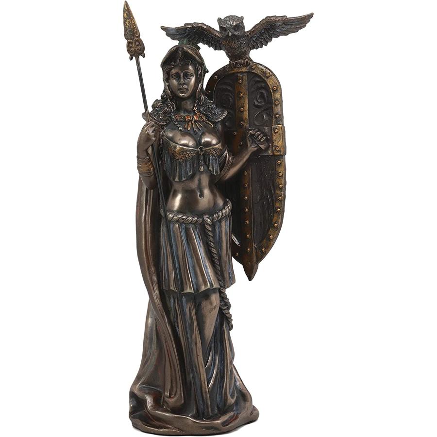 アテナ像　ギリシャ神話　銅像？　金銀　狛犬シーサー　おりん　お盆付き アテナ像 ギリシャ神話 銅像？ 金銀 狛犬シーサー おりん お盆