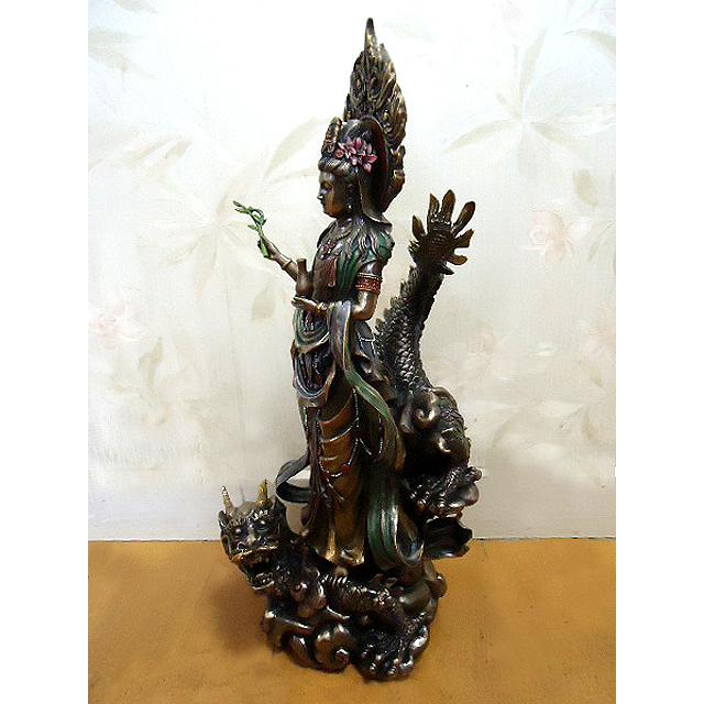 慈悲を持って救いの手を差し伸べる、騎龍観音菩薩 -ブロンズ風 彫像 彫刻 厄除け(輸入品) |  | 10