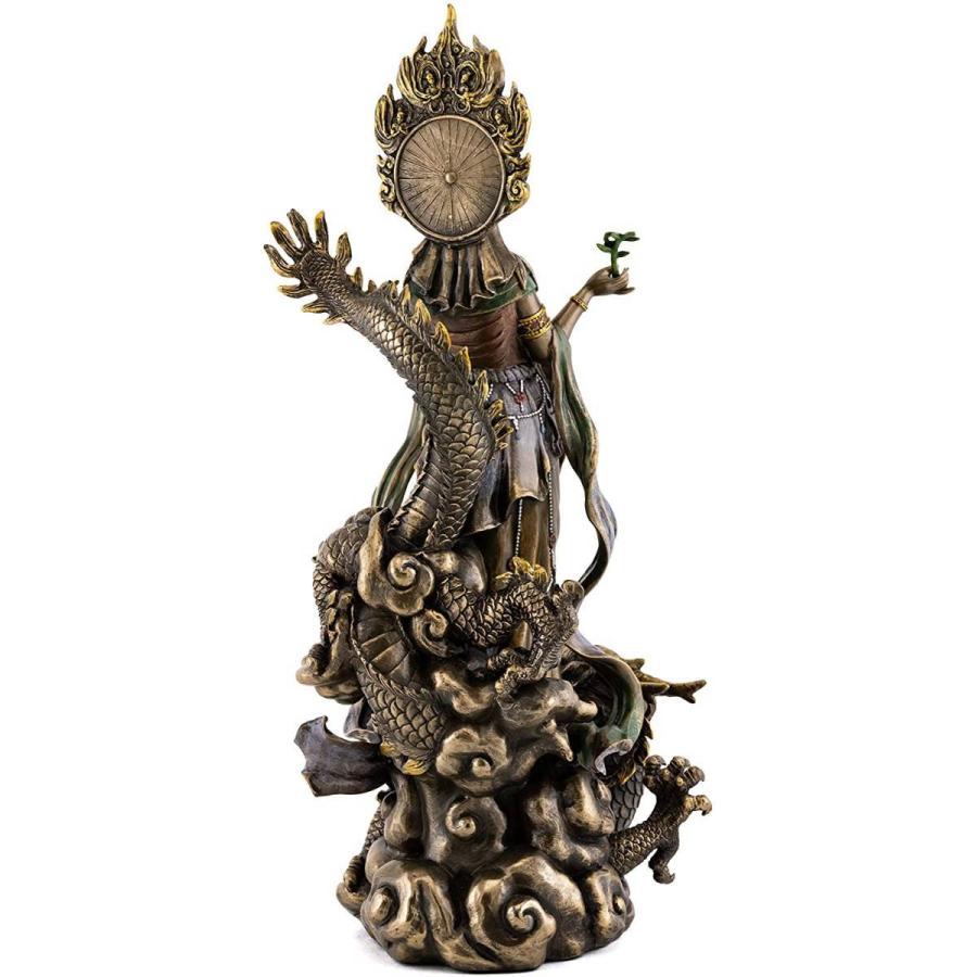 慈悲を持って救いの手を差し伸べる、騎龍観音菩薩 -ブロンズ風 彫像 彫刻 厄除け(輸入品) |  | 02