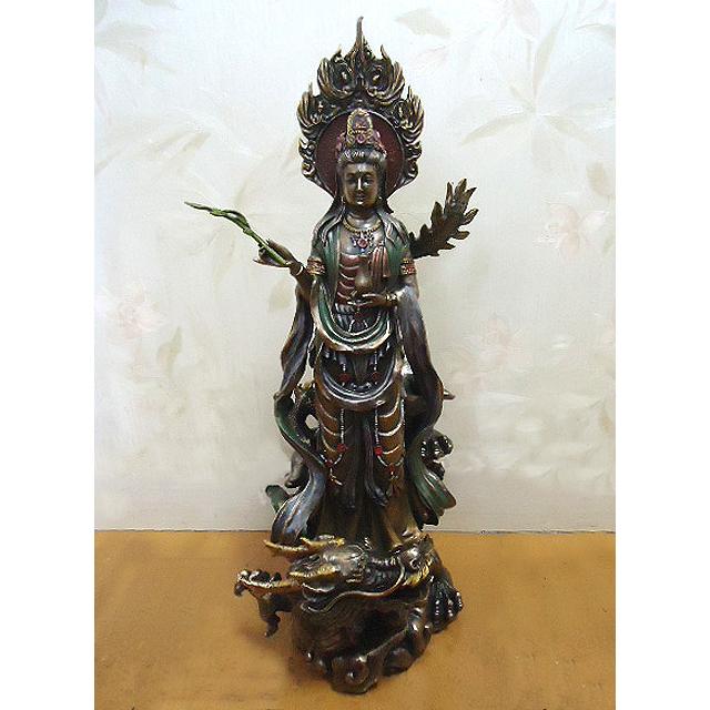 慈悲を持って救いの手を差し伸べる、騎龍観音菩薩 -ブロンズ風 彫像 彫刻 厄除け(輸入品) |  | 06