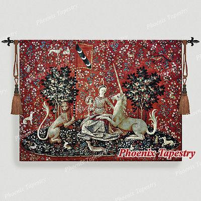 西洋美術「視覚」貴婦人と一角獣(ユニコーン)中世アート美しい 西洋美術「視覚」貴婦人と一角獣(ユニコーン)中世アート美しい