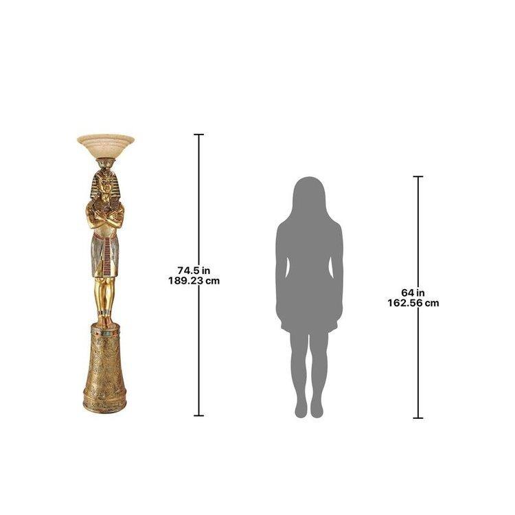 キング・ツタンカーメン(王)彫刻台座 フロア・ランプ 彫像 キング・ツタンカーメン(王)彫刻台座 フロア・ランプ 彫像