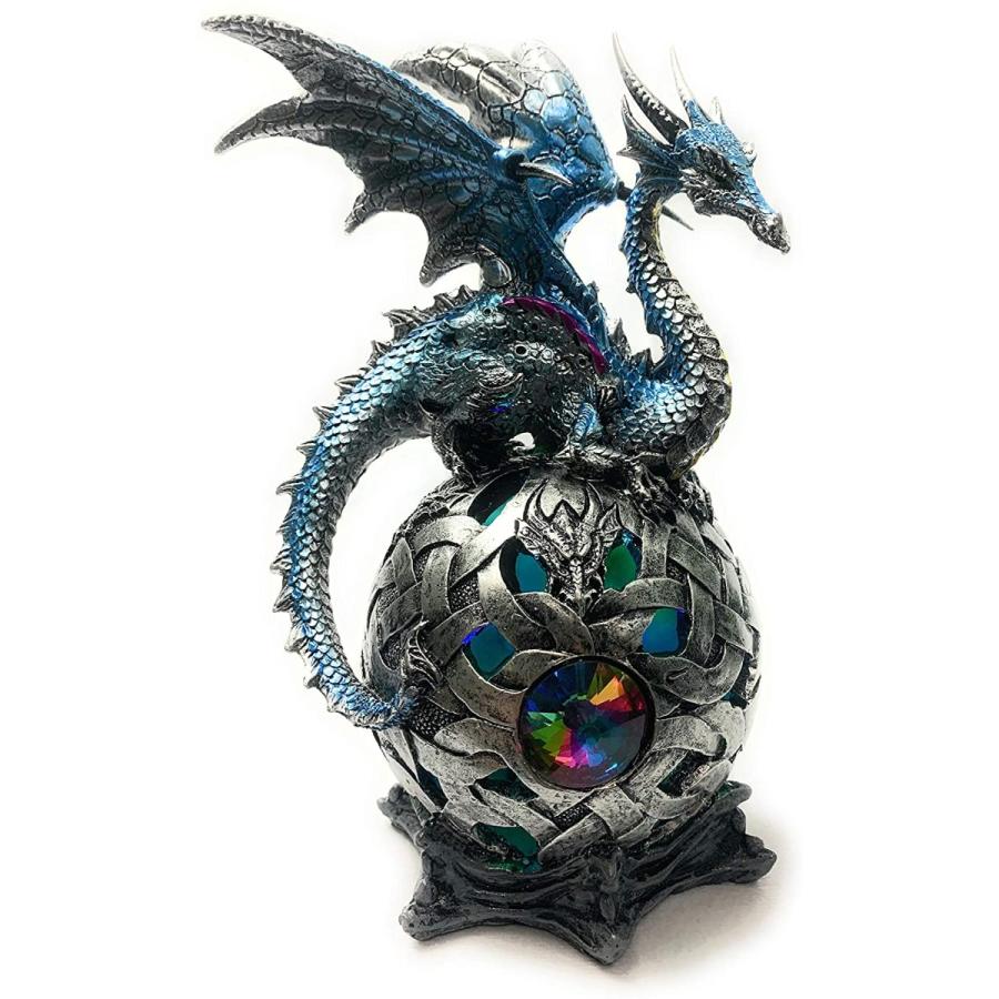 ドラゴン・オン・ライト・アップ・オーブ 彫像 彫刻/ ファンタジー