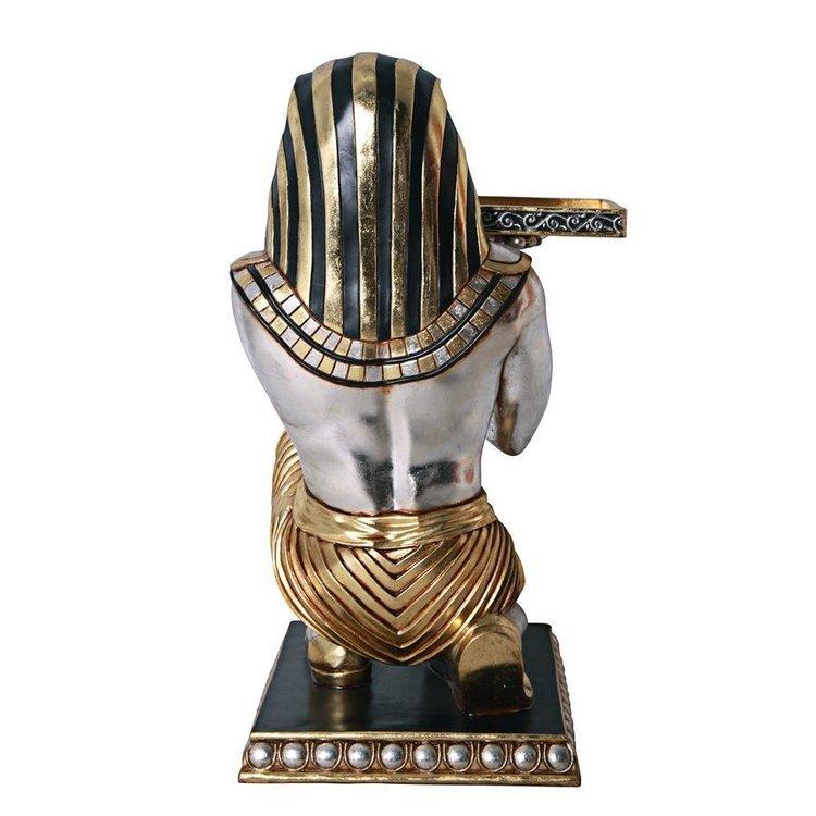 古代エジプト ファラオの前で、ひざまずく召使いの彫像 彫刻台座 古代エジプト ファラオの前で、ひざまずく召使いの彫像 彫刻台座