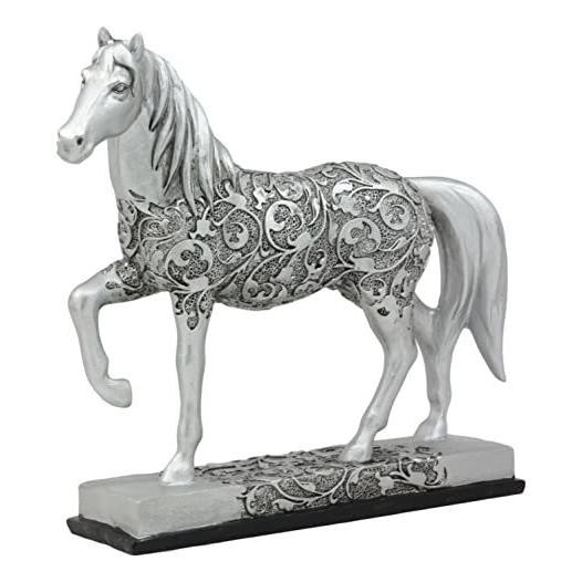 シルバートーン彫刻された馬の彫像 フィギュア彫刻/ JRA 日本競馬協会（輸入品） 【四季】