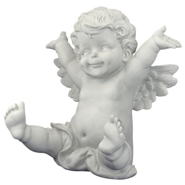 飛び跳ねる子供の智天使（ケルビム像）西洋彫刻 装飾品 ガーデン彫像