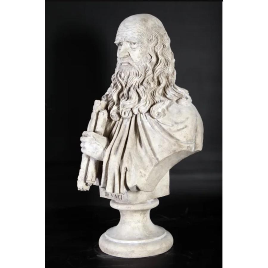 レオナルド・ダ・ヴィンチ 大きな 胸像 彫像 彫刻/ 図書館 書斎 レスト
