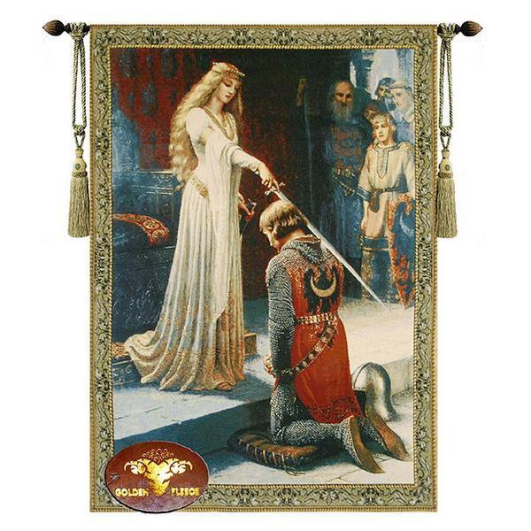 エドモンド・ブレア・レイトン卿 クラシック名画「アコレード」（爵位授与式) 壁掛けタペストリー/ レストハウス(輸入品) | 