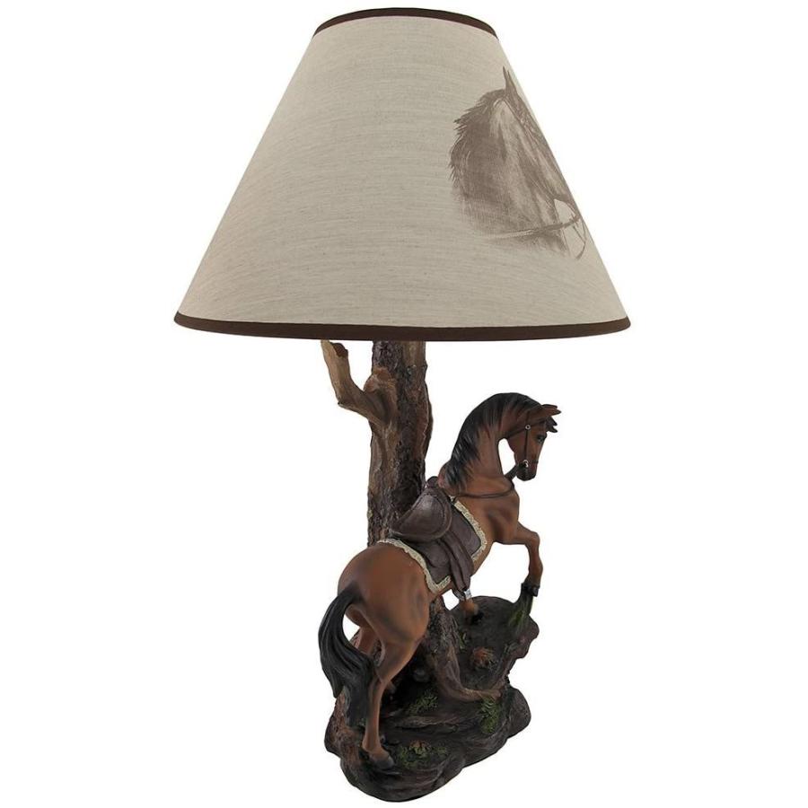 ライト・ファンタスティック」シェード付き 鞍馬(鹿毛の馬)ランプ