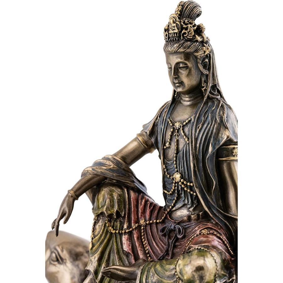 水月観音ブロンズ風彫像 仏教女神彫刻 高さ 約ｃｍ/ 心の浄化 水難