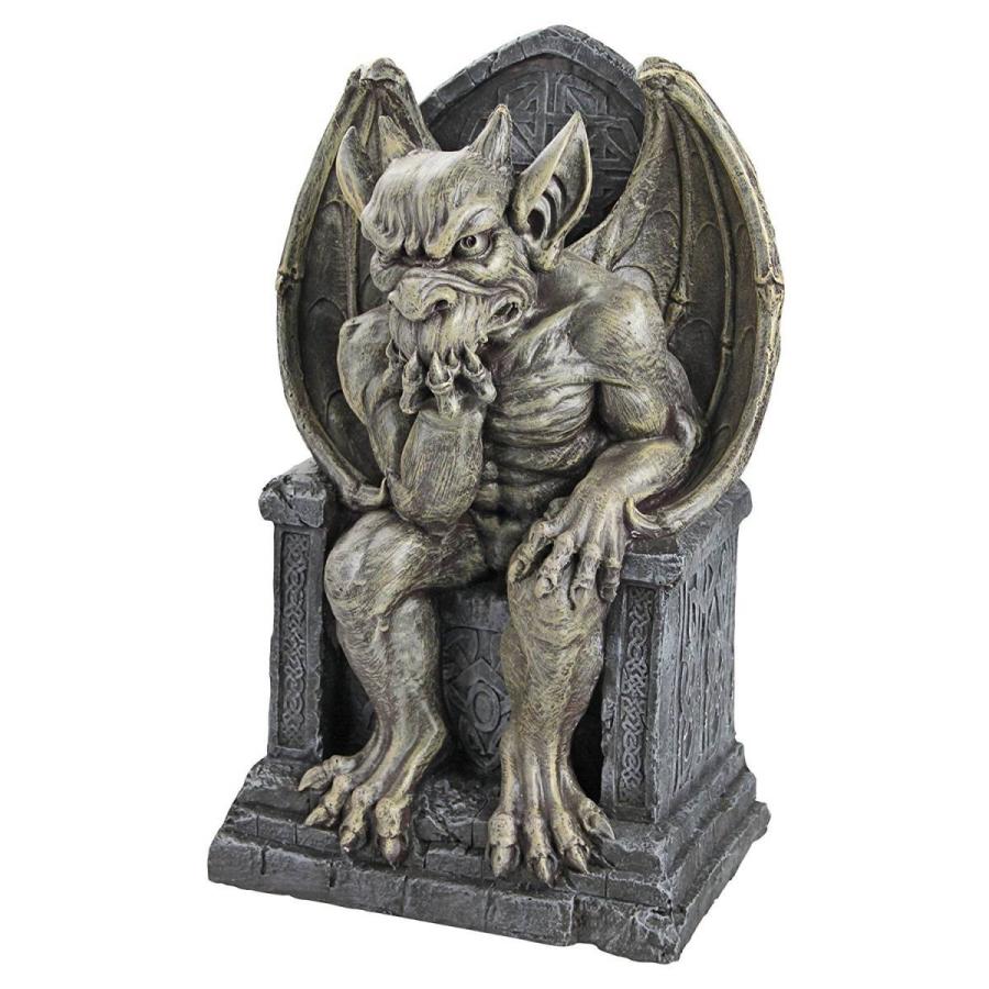 玉座に座る ガーゴイル 彫像 モンスターフィギュアインテリア 玉座に座る ガーゴイル 彫像 モンスターフィギュアインテリア