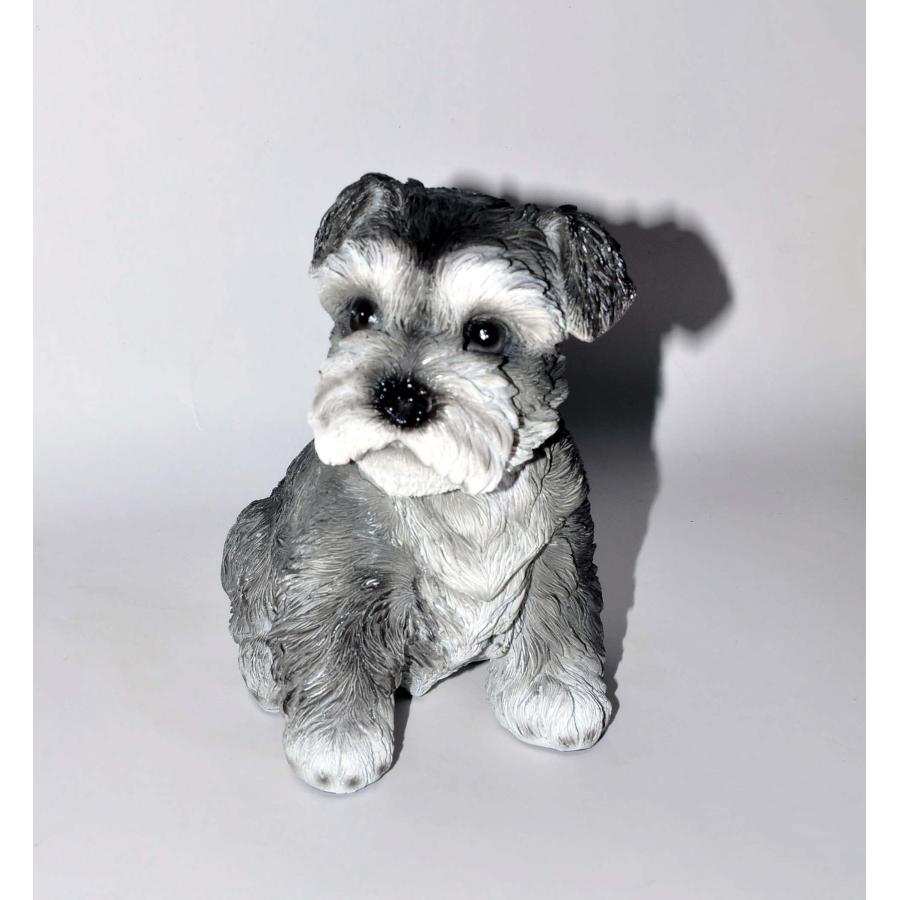 リアルなミニチュア・シュナウザー彫像 リアルな毛のテクスチャー