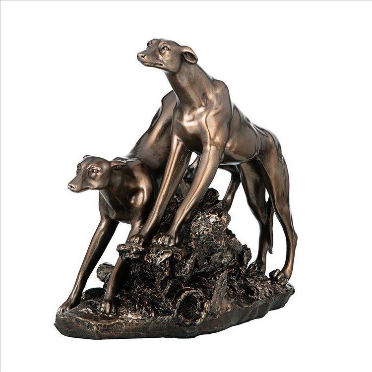 2匹のグレイハウンド 前へ 彫像 彫刻 置物/ 狩猟犬種 ペットショップ