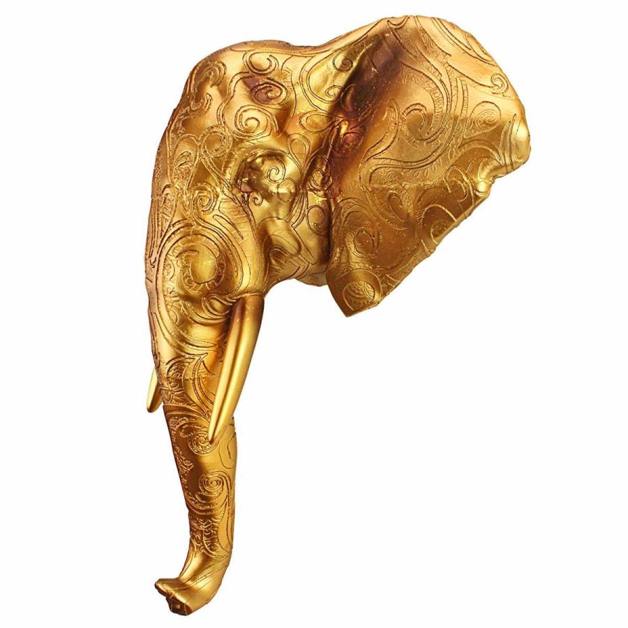 幸運を呼び込む黄金の象（ゾウ）の壁彫刻 ゴールデン・マンダラ