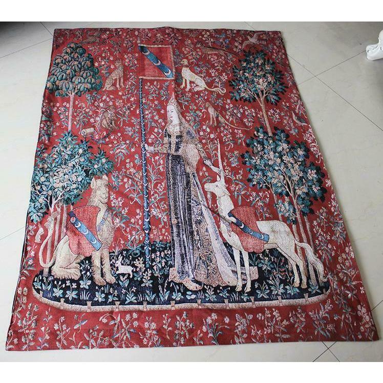 西洋美術「触覚」貴婦人と一角獣(ユニコーン)中世アート 西洋美術「触覚」貴婦人と一角獣(ユニコーン)中世アート