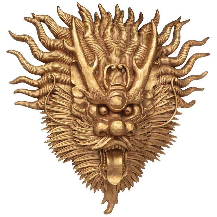 木製ドラゴンの面 工芸品