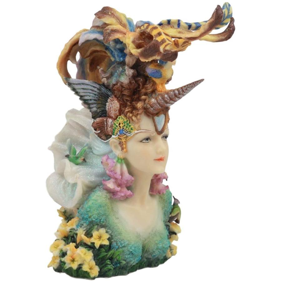 海辺の装飾女性（ユニコーン）胸像 高さ 約20ｃｍ ジョセフィン作 マーメイド・フェアリー置物 彫像 彫刻（輸入品）