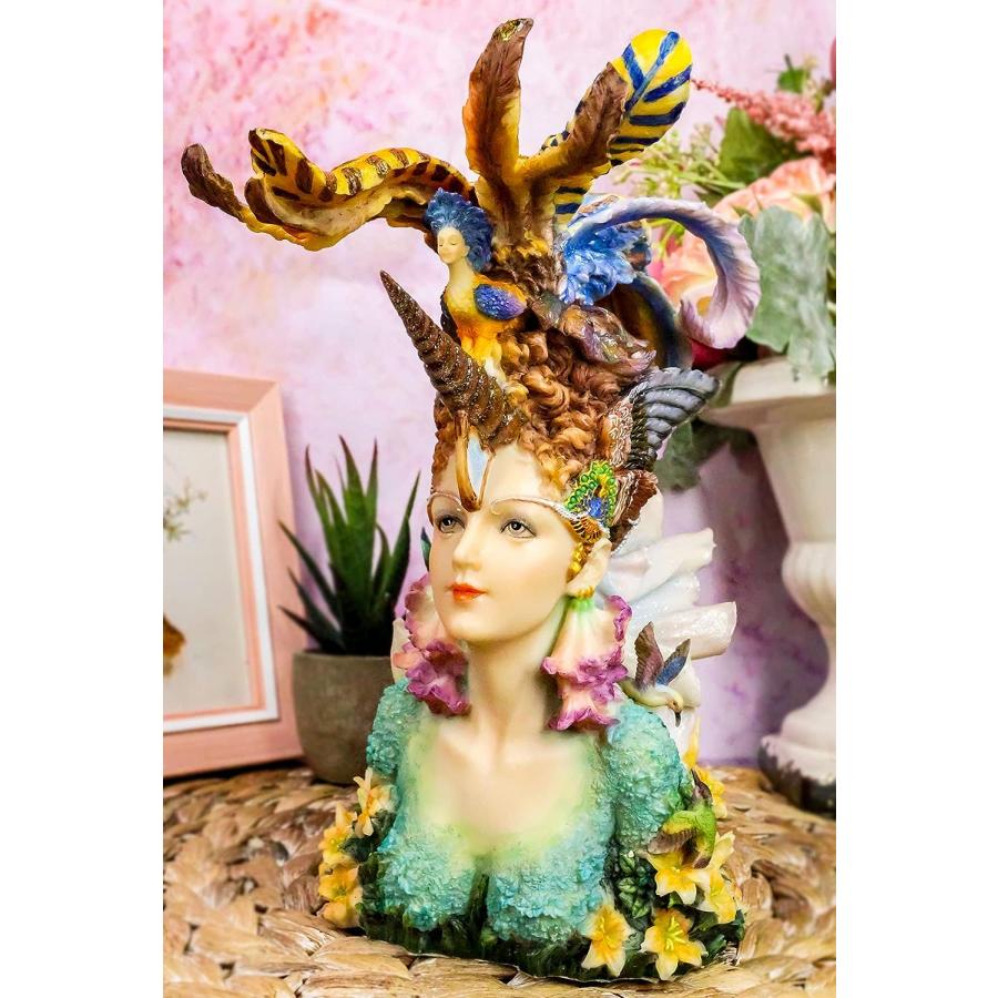 海辺の装飾女性（ユニコーン）胸像 高さ 約20ｃｍ ジョセフィン作 マーメイド・フェアリー置物 彫像 彫刻（輸入品）_5