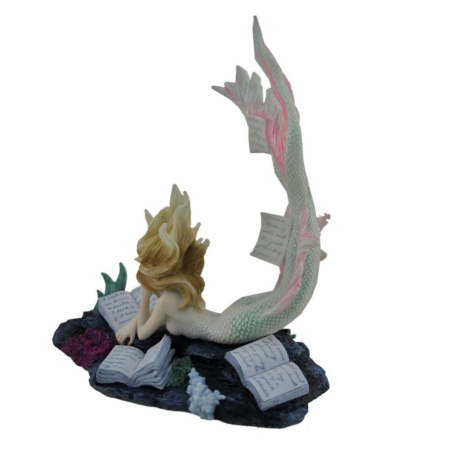 ロスト・ブックス 失われた書籍と、マーメイド(人魚)置物彫像 彫刻