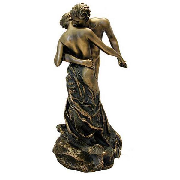抱きあうロマンチックカップル 恋人達彫像 置物彫刻 高さ28ｃｍ/ アートコレクション ファッションホテル 記念 プレゼント 贈り物(輸入品