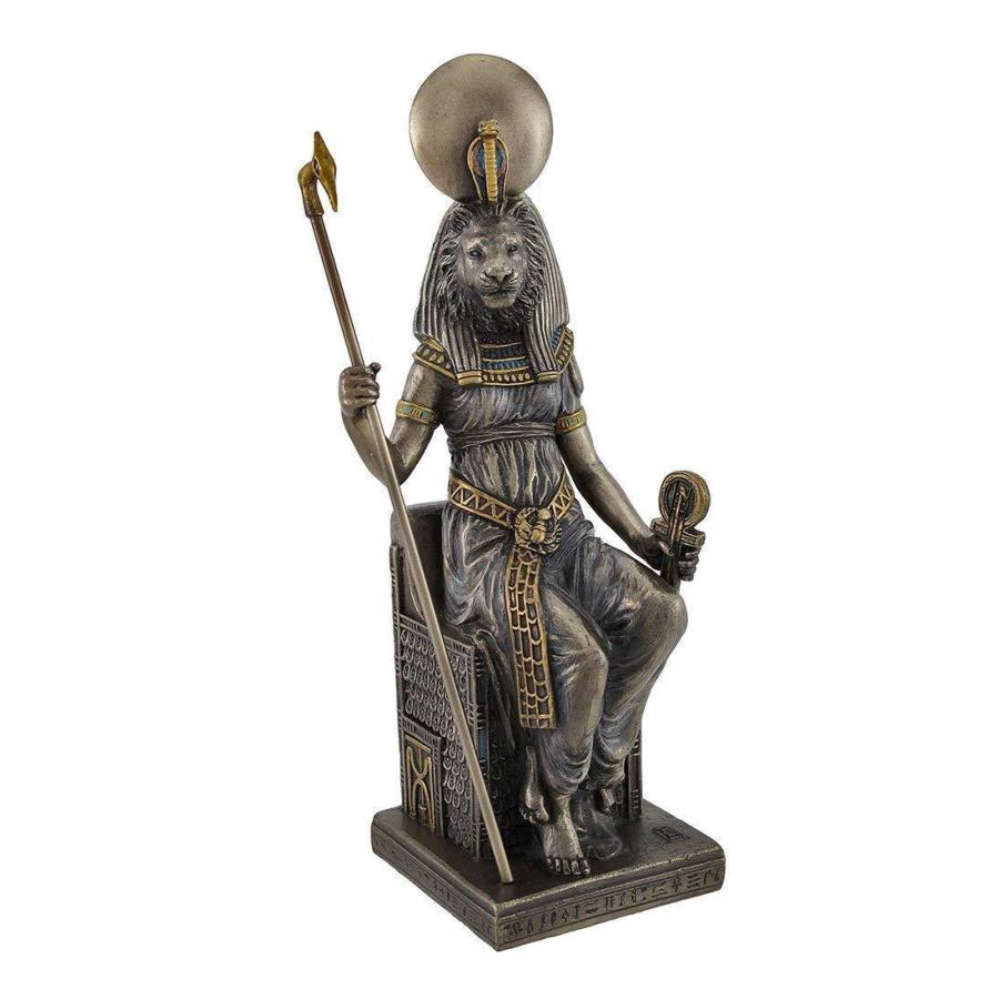 王座に座っている古代エジプトの女神 セクメト 彫像 彫刻/ 戦い 王座に座っている古代エジプトの女神 セクメト 彫像 彫刻/ 戦い