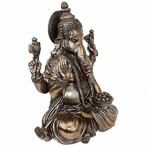 厄除け 災難除け ガネーシャ神(夢の叶えるゾウ) ヒンズー教の象神、ブロンズ風 彫像(輸入品) |  | 04