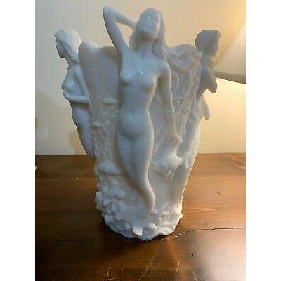 西洋彫刻 ギリシャ神話セイレーン(妖精)がデザインされた自然大理石風