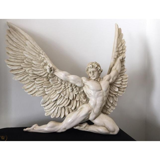 ギリシャ神話 洋風彫刻 イカロス 壁彫像 裸体レリーフインテリア