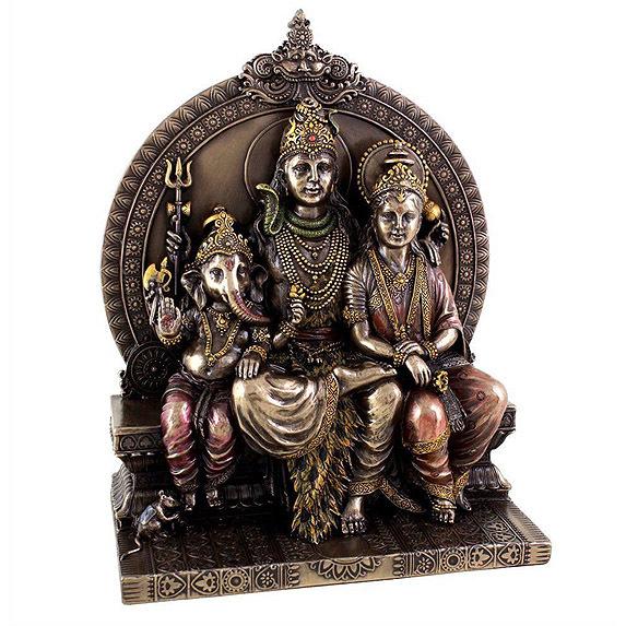 シバ（シヴァ）神ファミリー -シバ /パールヴァティー/ ガネーシュ像